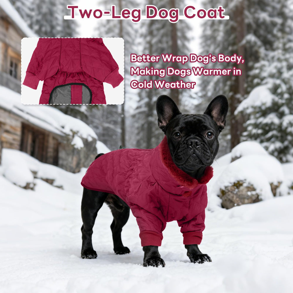 IDOMIK dog winter coat with adjustable elastic fasteners visible.