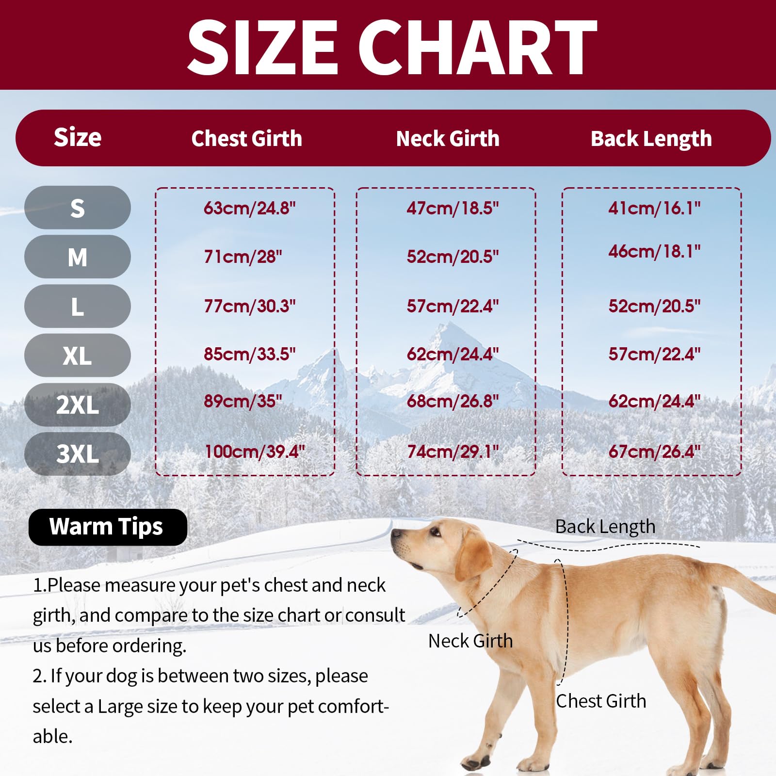 IDOMIK dog winter coat showing its full-length back zipper.