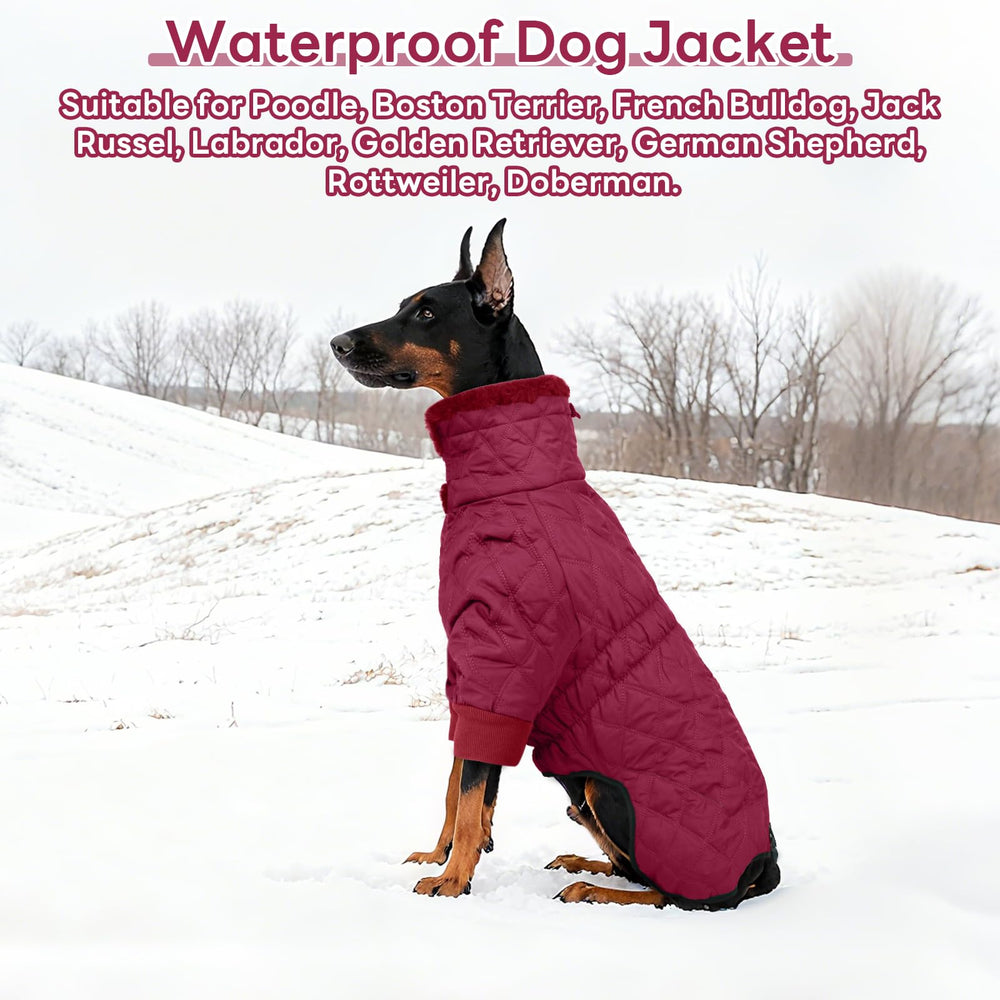 IDOMIK dog winter coat with a close-up of its outer fabric.