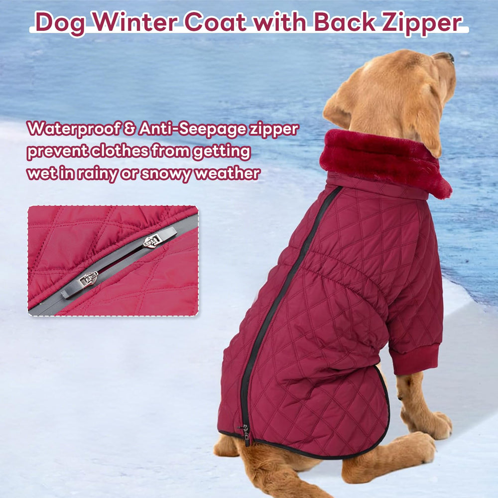 IDOMIK dog winter coat showing its full-leg coverage.