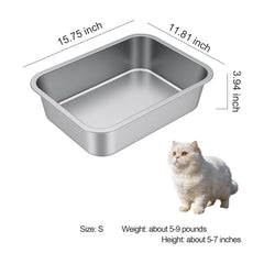 Idymere small stainless steel cat litter box interior showing the smooth metal surface.