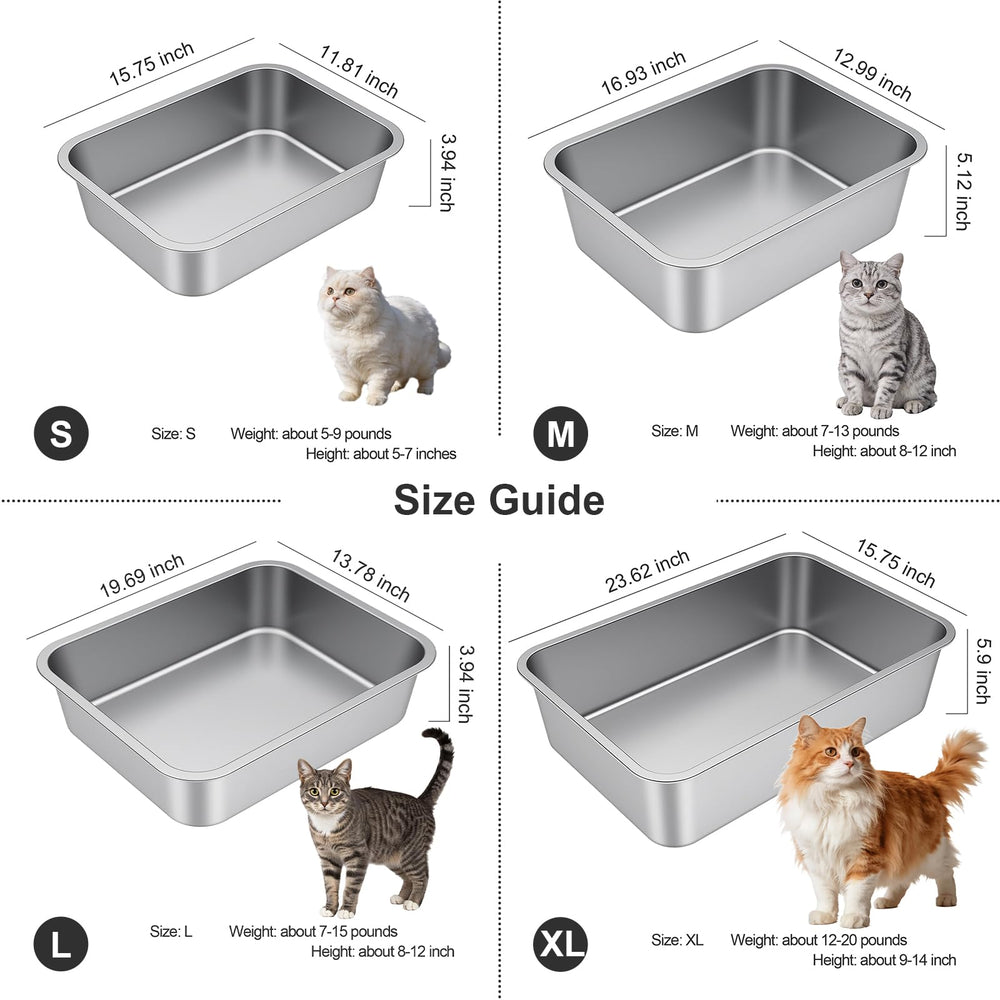 Idymere small stainless steel cat litter box shown as a pet storage container.