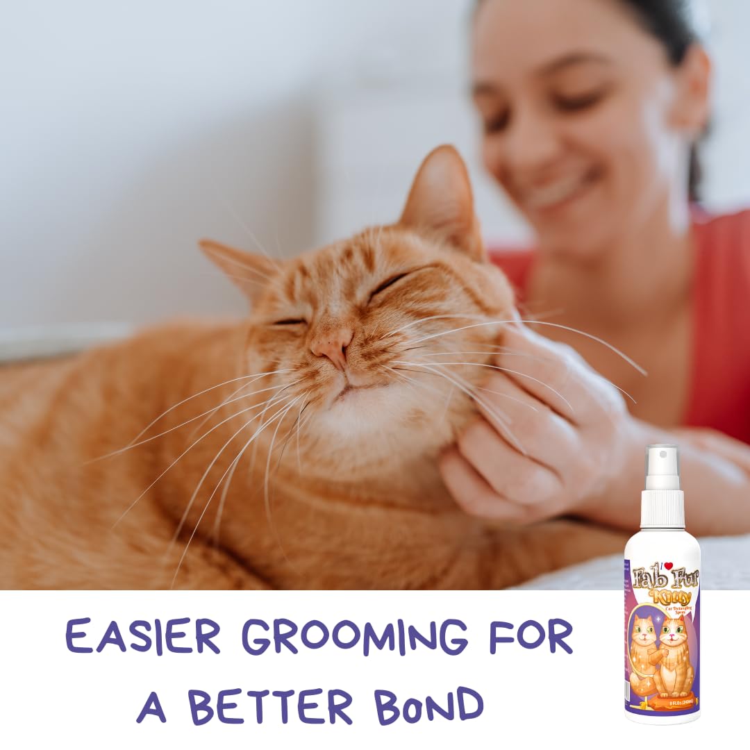 Pet MasterMind Fab Fur Cat Detangler Spray, Unscented 8 oz No-Rinse Formula