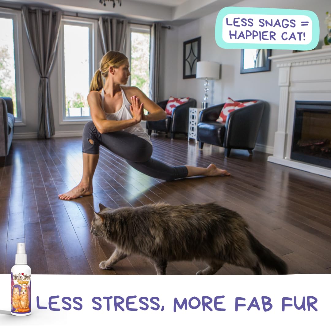 Pet MasterMind Fab Fur Cat Detangler Spray, Unscented 8 oz No-Rinse Formula