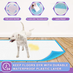 IMMCUTE Puppy Pee Pads showing the waterproof plastic backing.