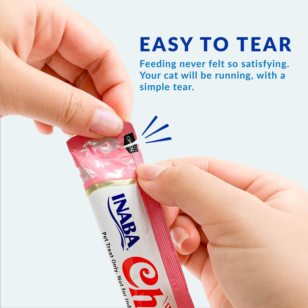 INABA Churu cat treat creamy purée shown as a lickable snack.