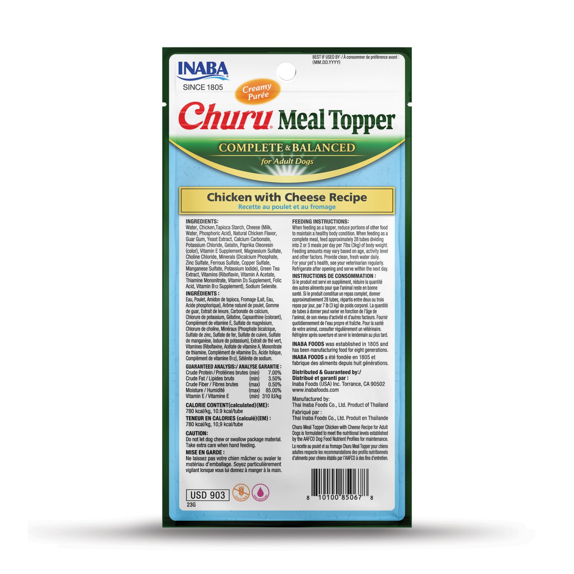 INABA Churu Meal Topper for Dogs shown from an alternate package angle.