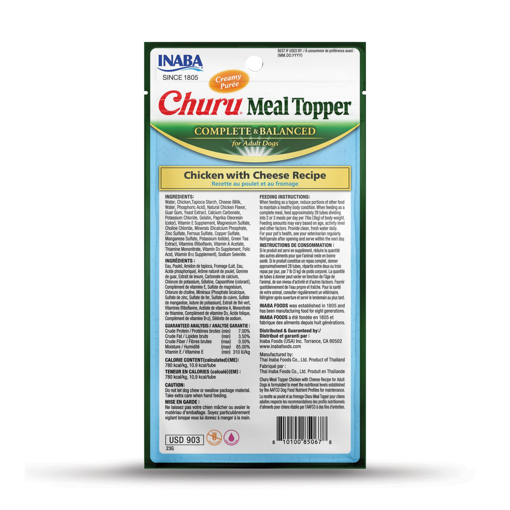 INABA Churu Meal Topper for Dogs shown from an alternate package angle.