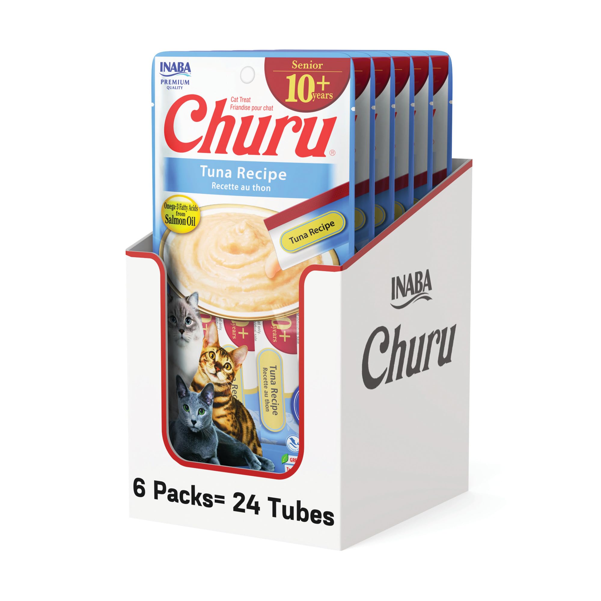 INABA Churu Senior Tuna cat treats package shown from the front.