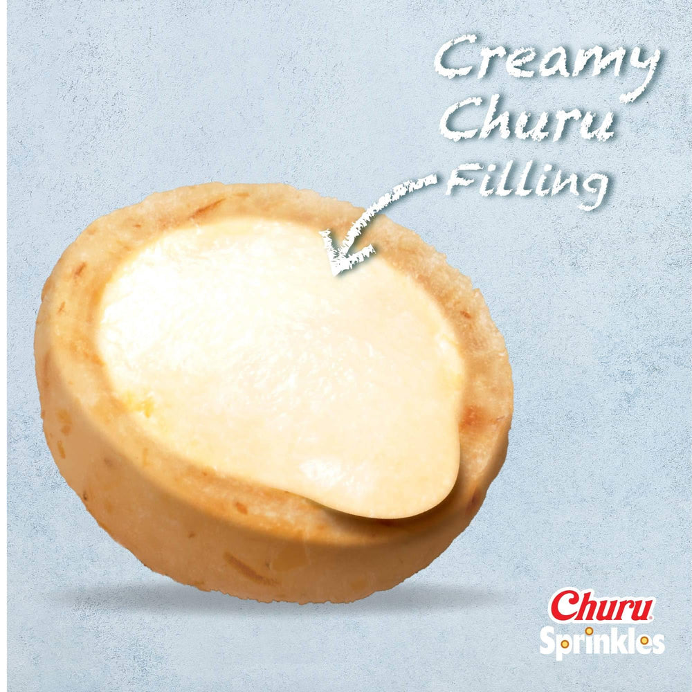INABA Churu Sprinkles creamy Churu filling shown in a close-up.
