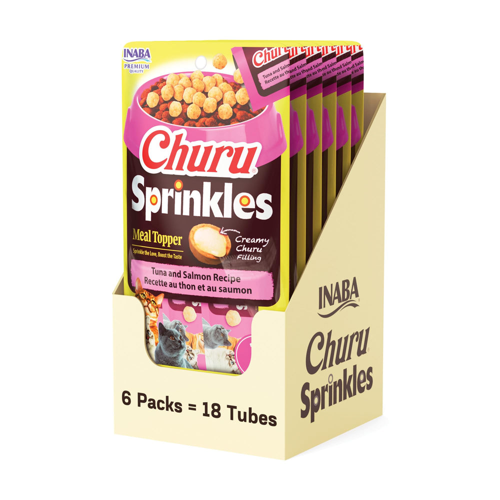 INABA Churu Sprinkles Tuna and Salmon pack shown from the front.