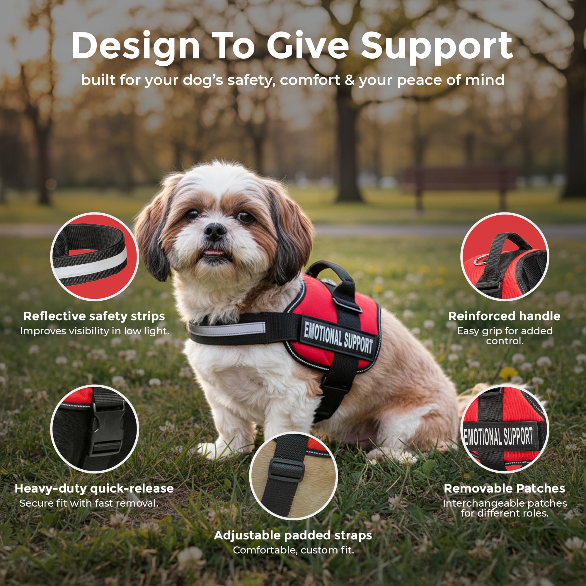 Industrial Puppy emotional support vest harness showing its adjustable straps.