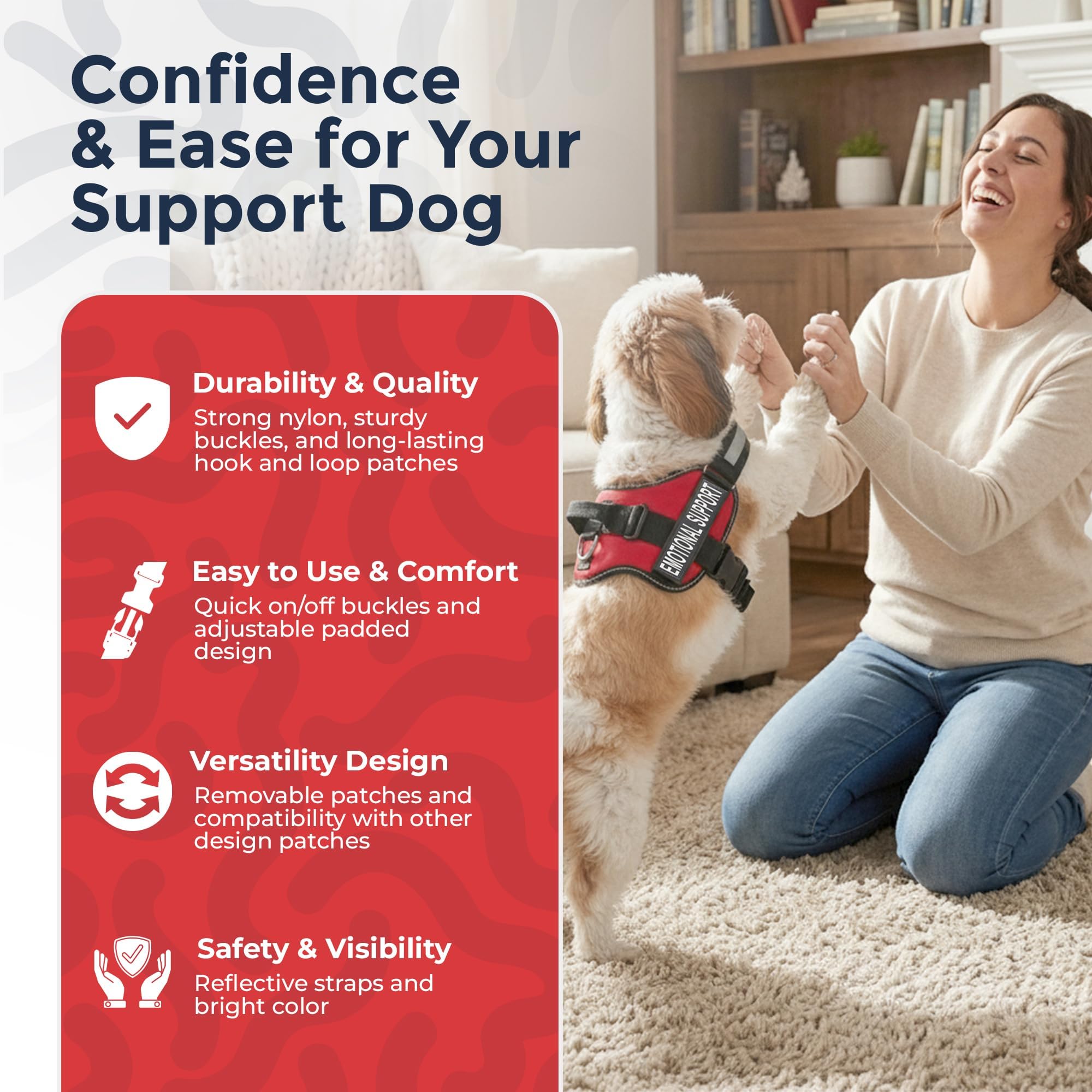 Industrial Puppy emotional support vest harness with its padded mesh visible.