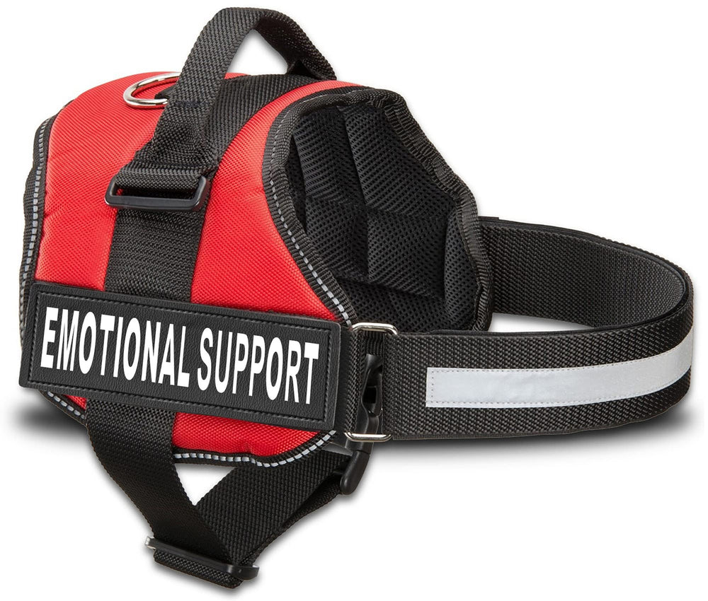 Industrial Puppy Emotional Support Vest Harness shown from the front in bright red.