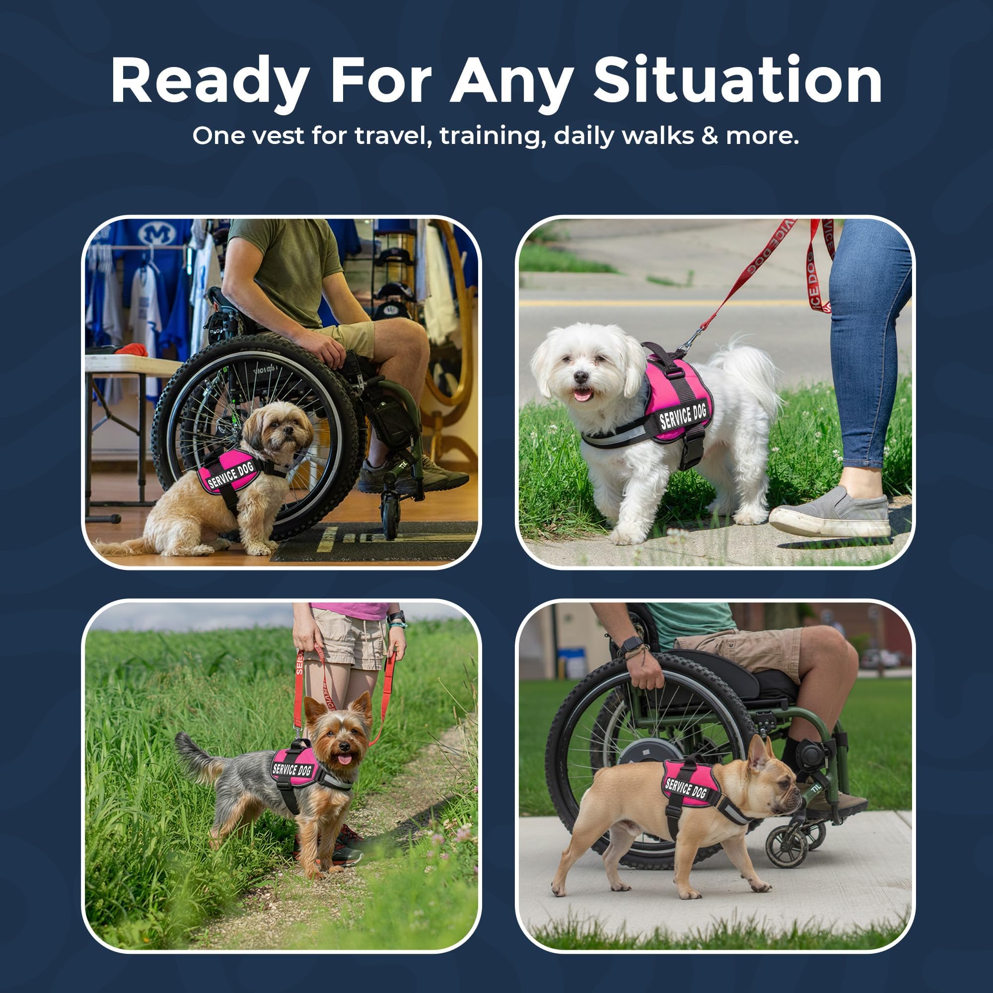 Industrial Puppy service dog vest harness with hook-and-loop panels.