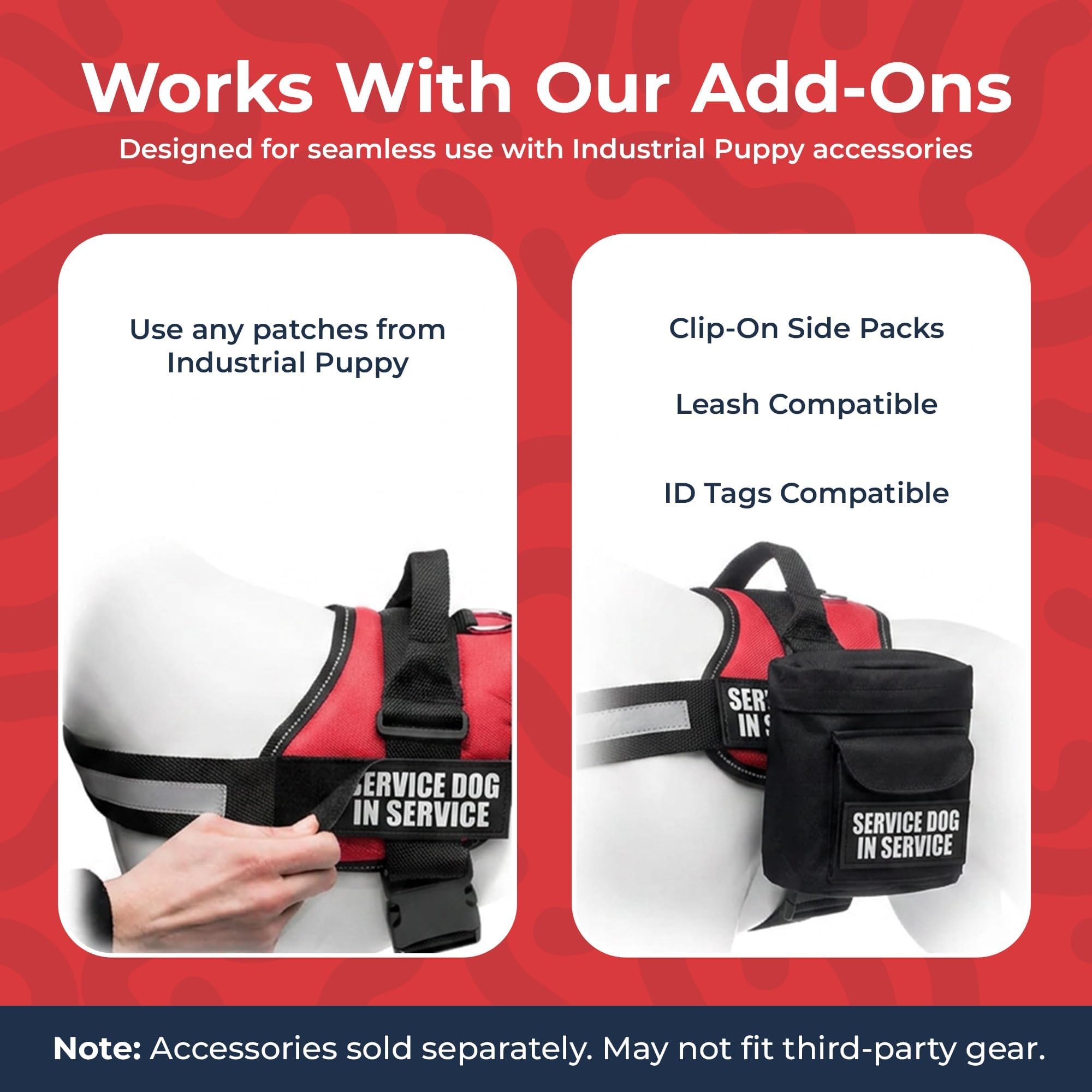 Industrial Puppy service dog training vest harness with a close view of its padded mesh.