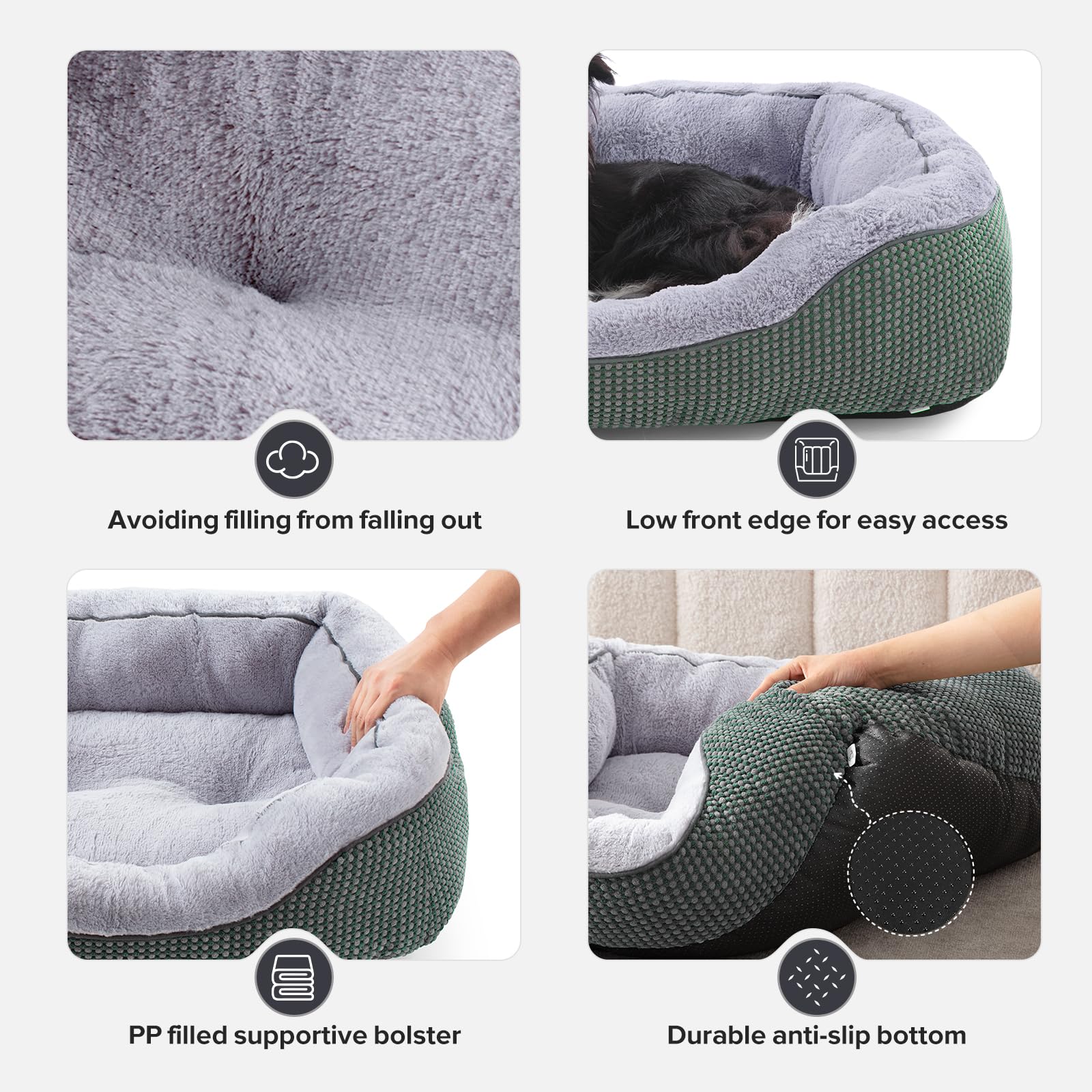 INVENHO dog bed shown in use as a resting place for a dog.