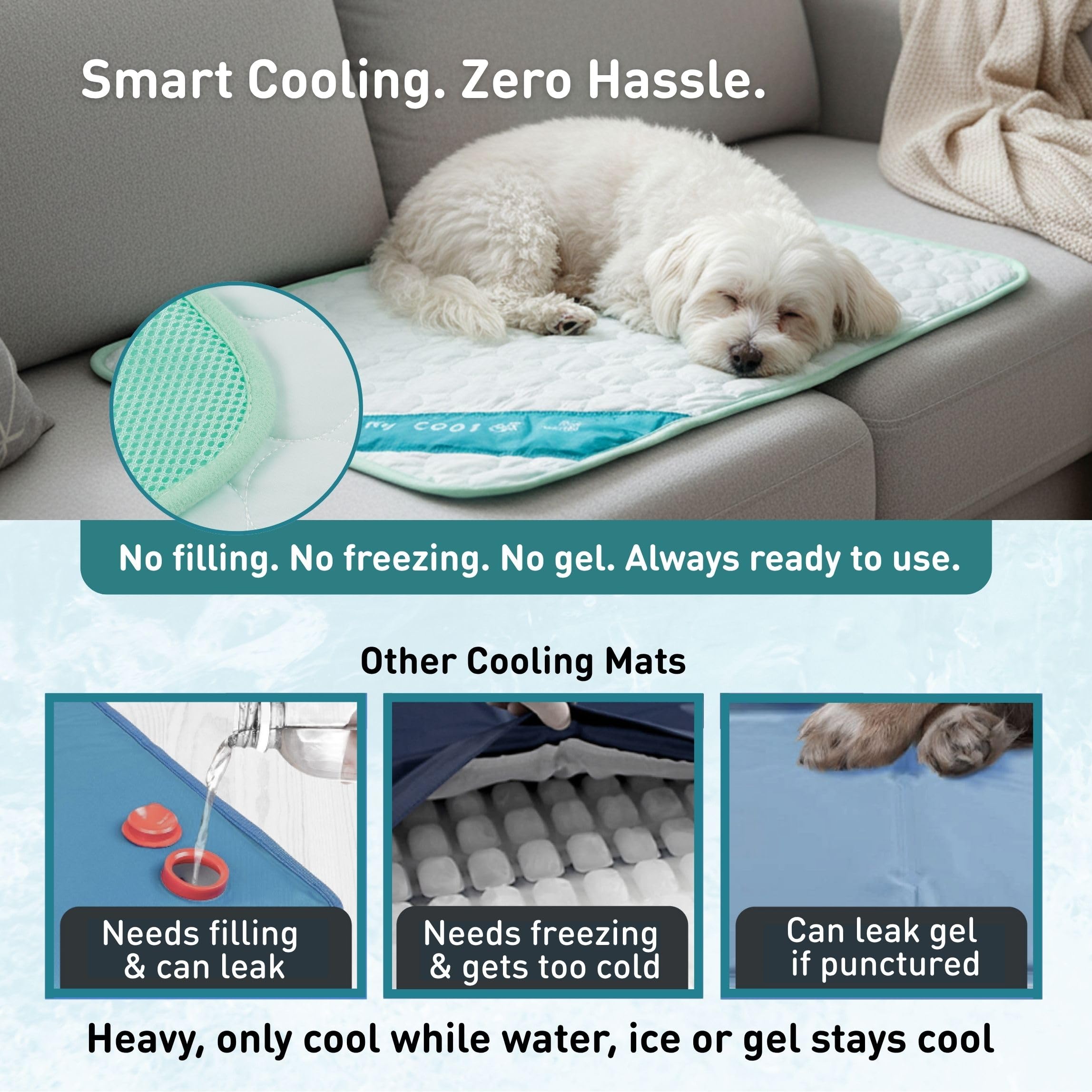 INSPECTOR TAIL Dog Cooling Mat shown folded for carrying or storage.