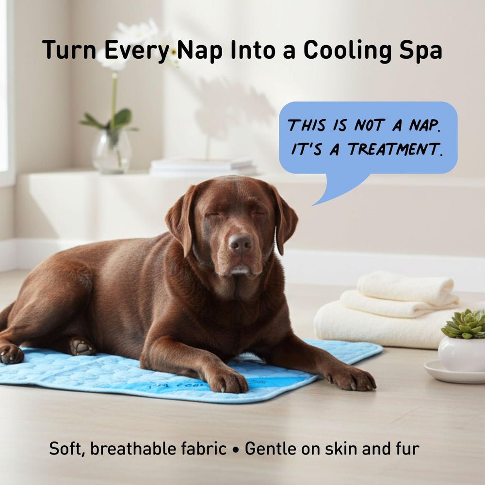 INSPECTOR TAIL Dog Cooling Mat shown as a machine-washable mat.