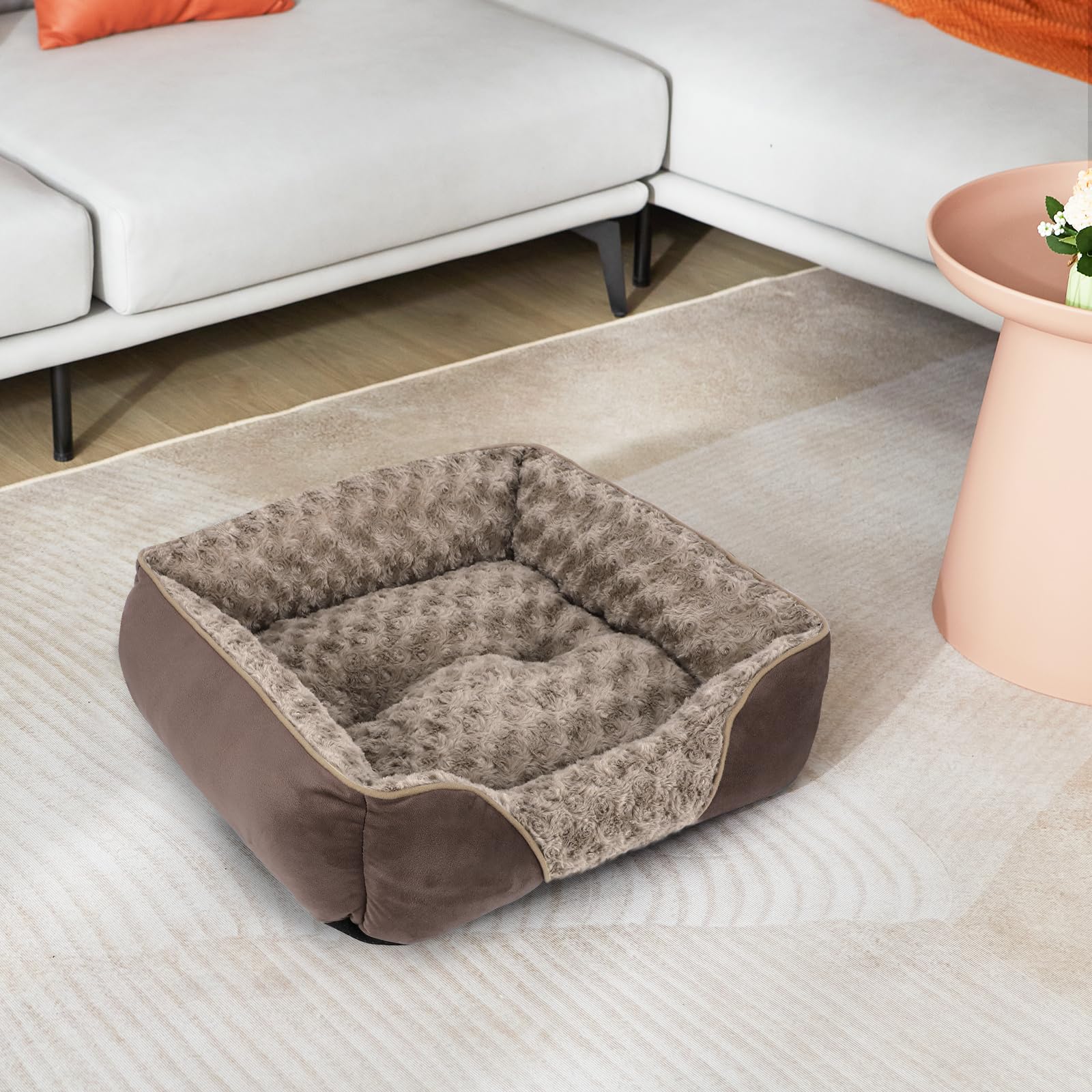 INVENHO dog bed shown in use as a dog rests on its cushioned surface.