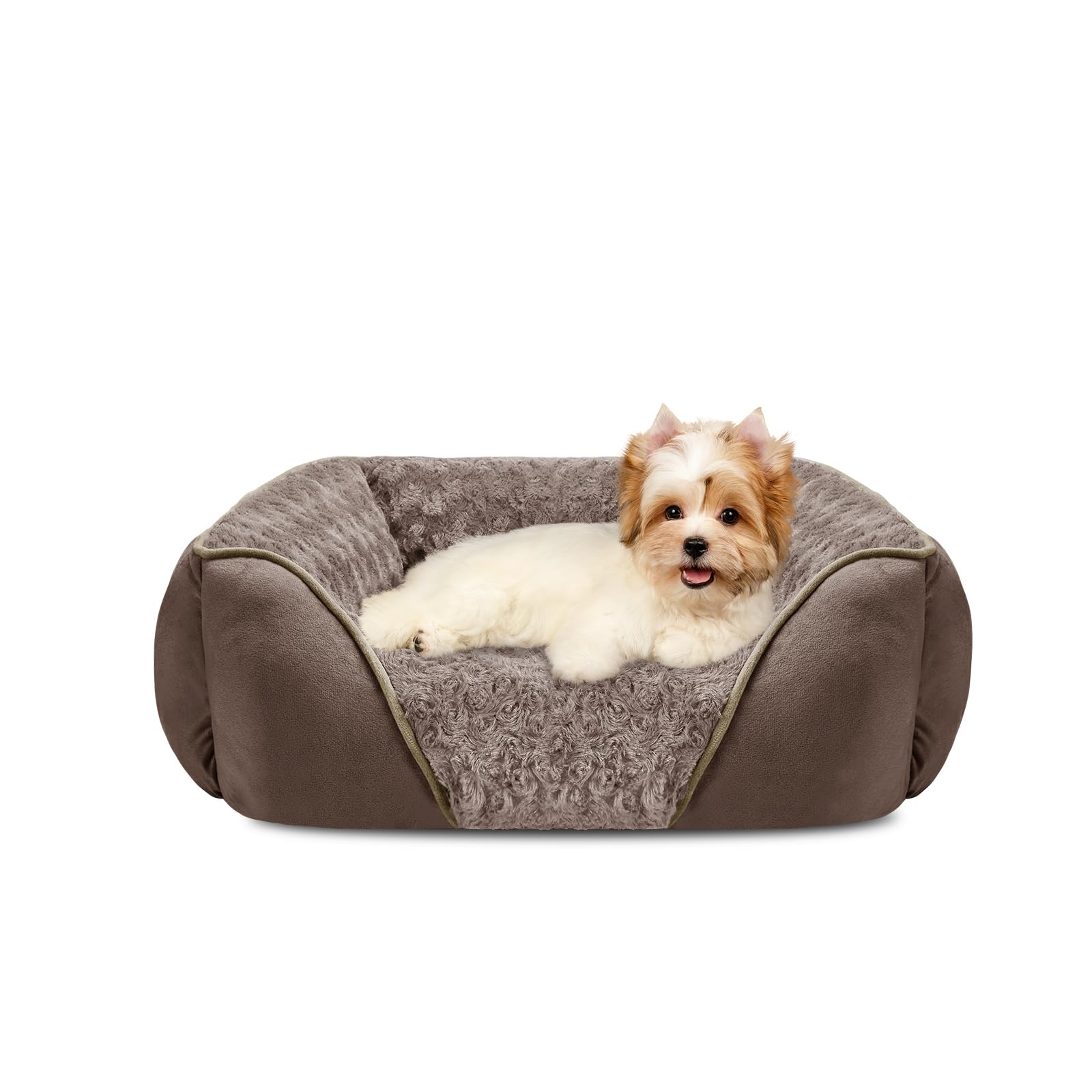 INVENHO dog bed shown from the front with its rectangular shape and raised sides.