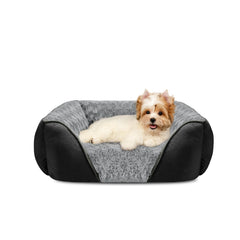 INVENHO dog bed shown from the front, highlighting its rectangular shape and raised sides.
