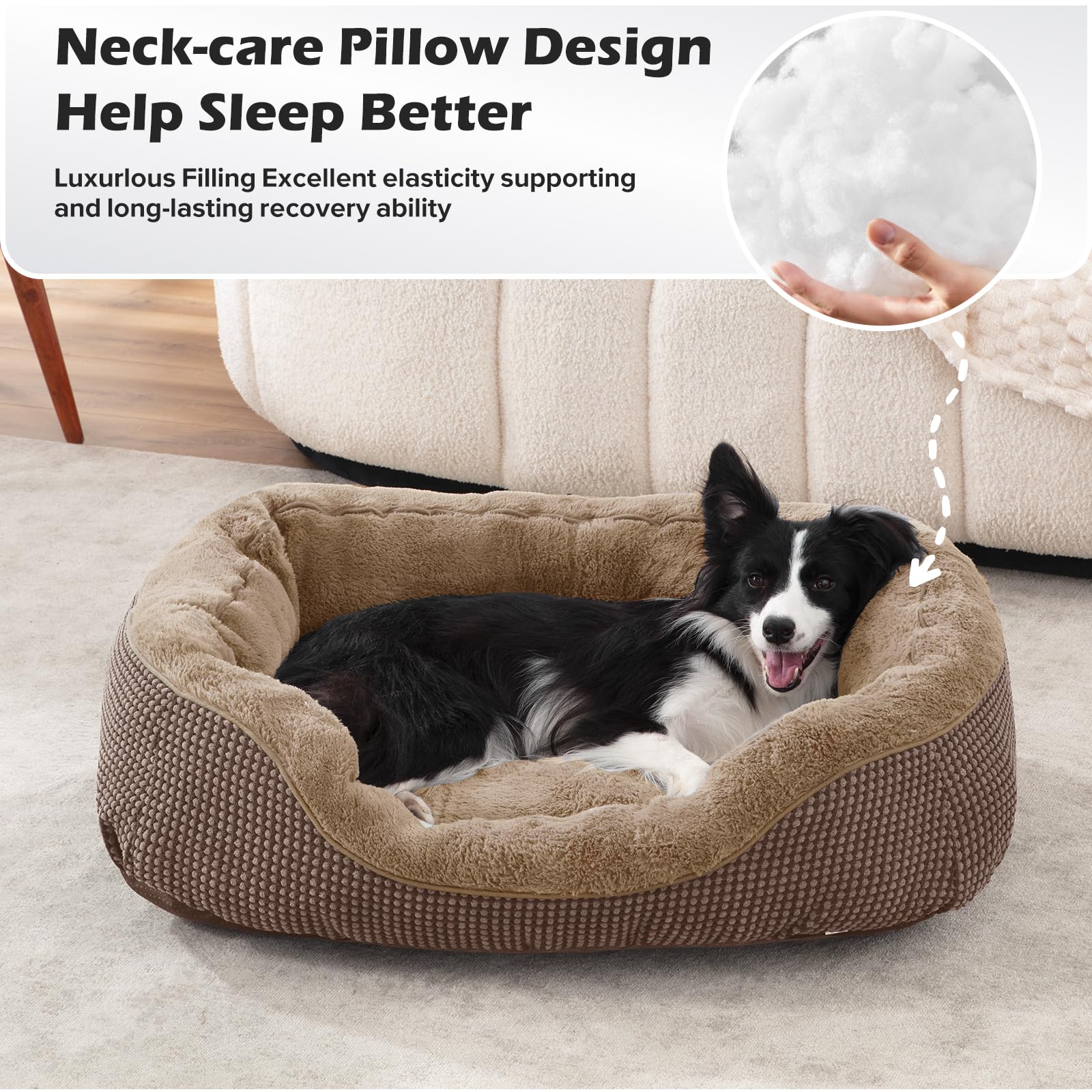 INVENHO Dog Bed low front edge shows the easy-entry design.