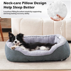 INVENHO dog bed close-up showing the soft plush sleeping surface.