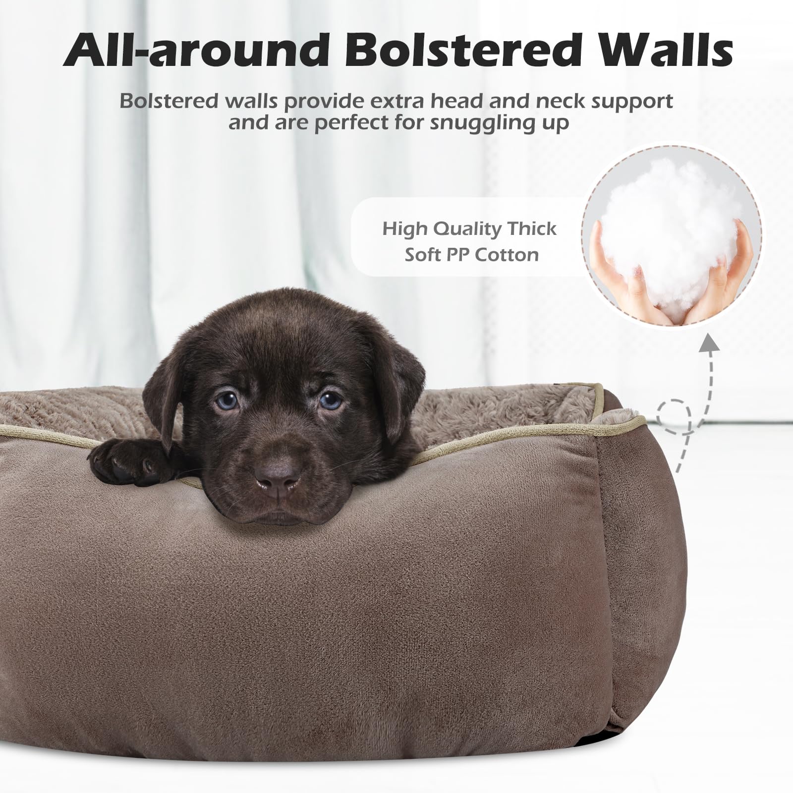 INVENHO dog bed close-up showing the cushioned raised side walls.