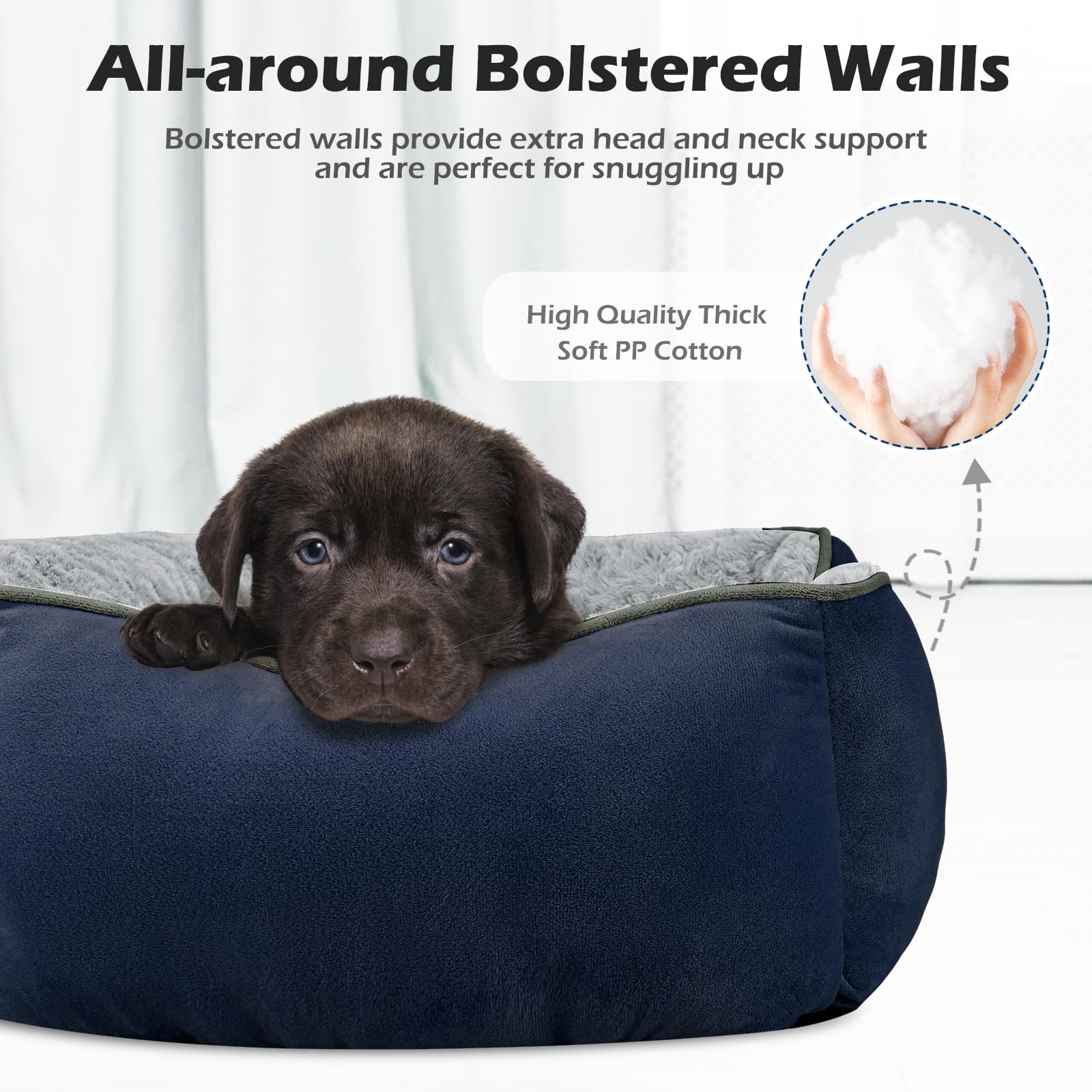 INVENHO dog bed showing the raised walls around the cushioned resting area.