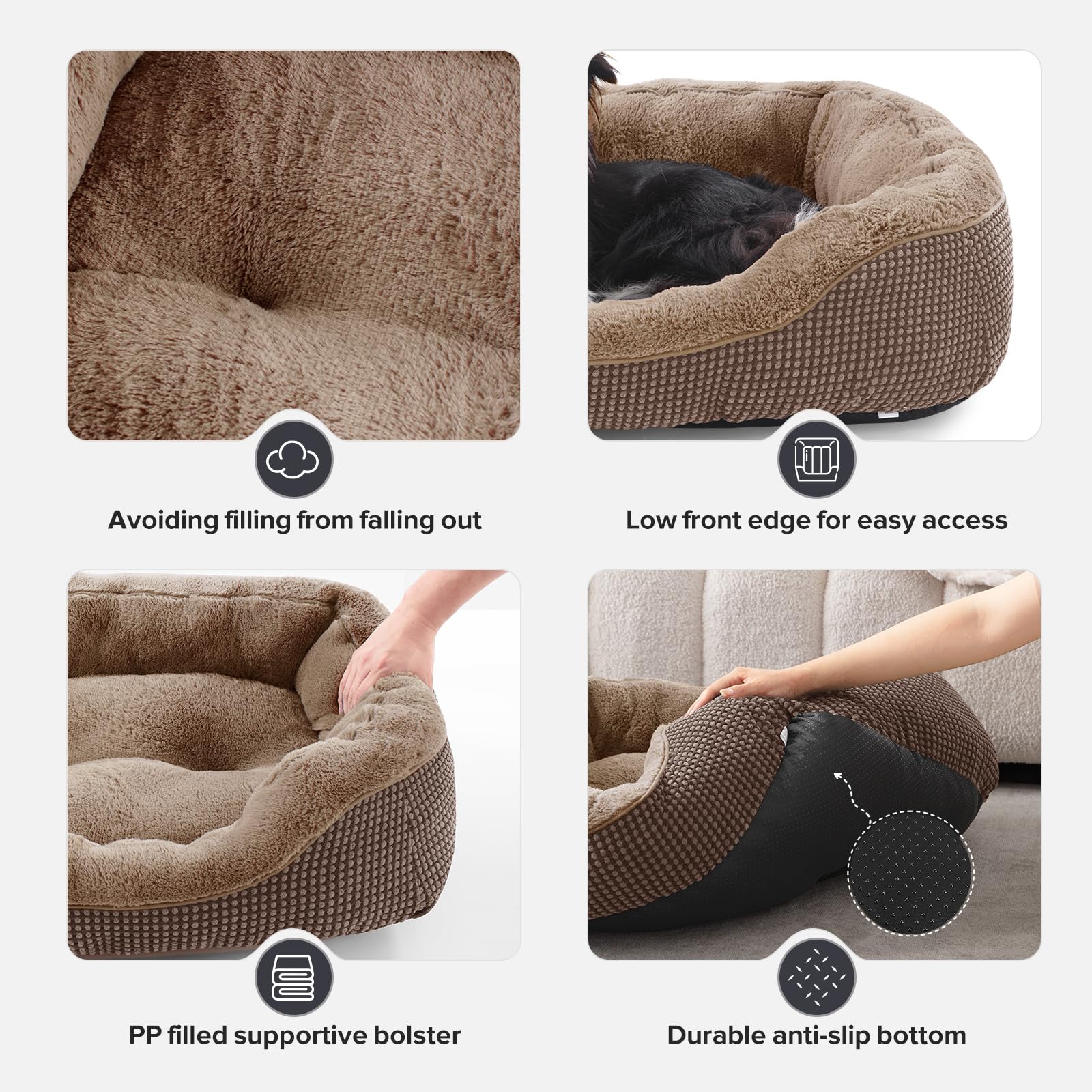INVENHO Dog Bed size options for choosing a fit by pet weight and bed dimensions.