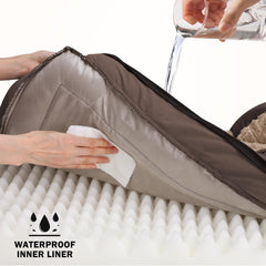 INVENHO orthopedic dog bed detail showing its egg-crate foam support base.