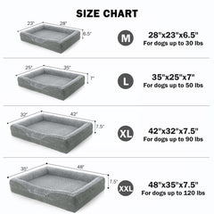 INVENHO orthopedic dog bed showing rubber particles on the nonskid bottom.