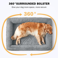 INVENHO orthopedic dog bed shown in its available size options.
