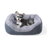 INVENHO small dog bed shown from the front with its rectangular shape and raised sides.
