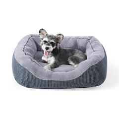 INVENHO small dog bed shown from the front with its rectangular shape and raised sides.