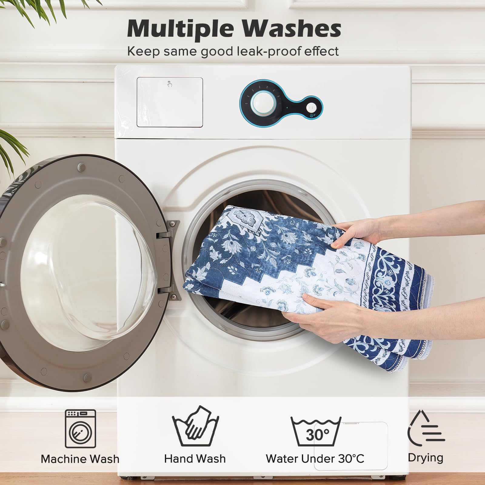INVENHO washable pee pads showing the non-slip backing.