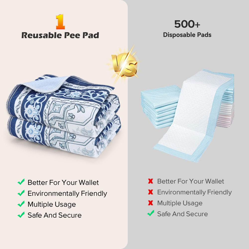 INVENHO washable pee pads shown in a puppy training setting.