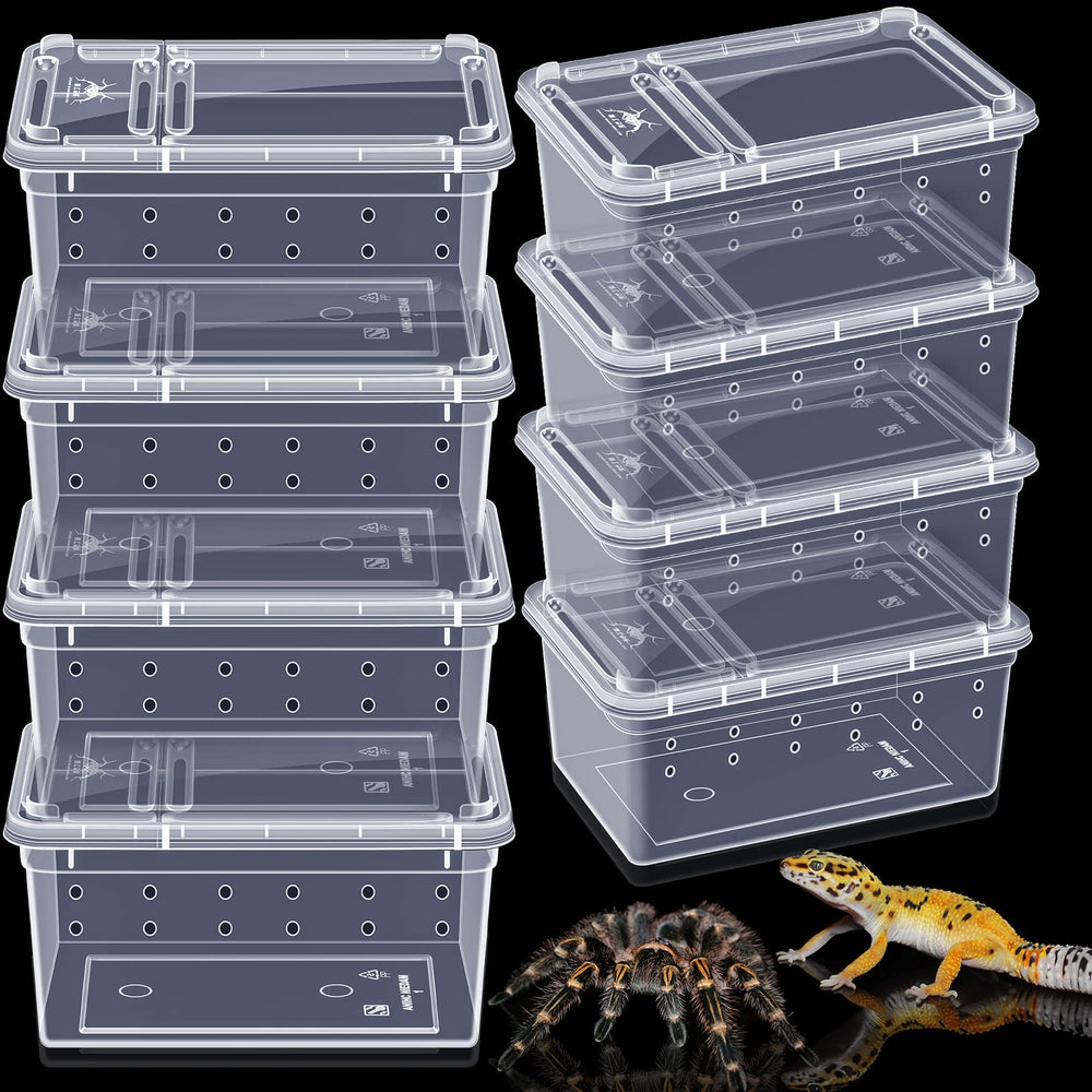 Irenare reptile breeding box shown from the front with its clear plastic body.