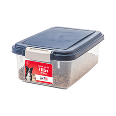 IRIS USA Dog Food Storage Container shown from the front in navy.