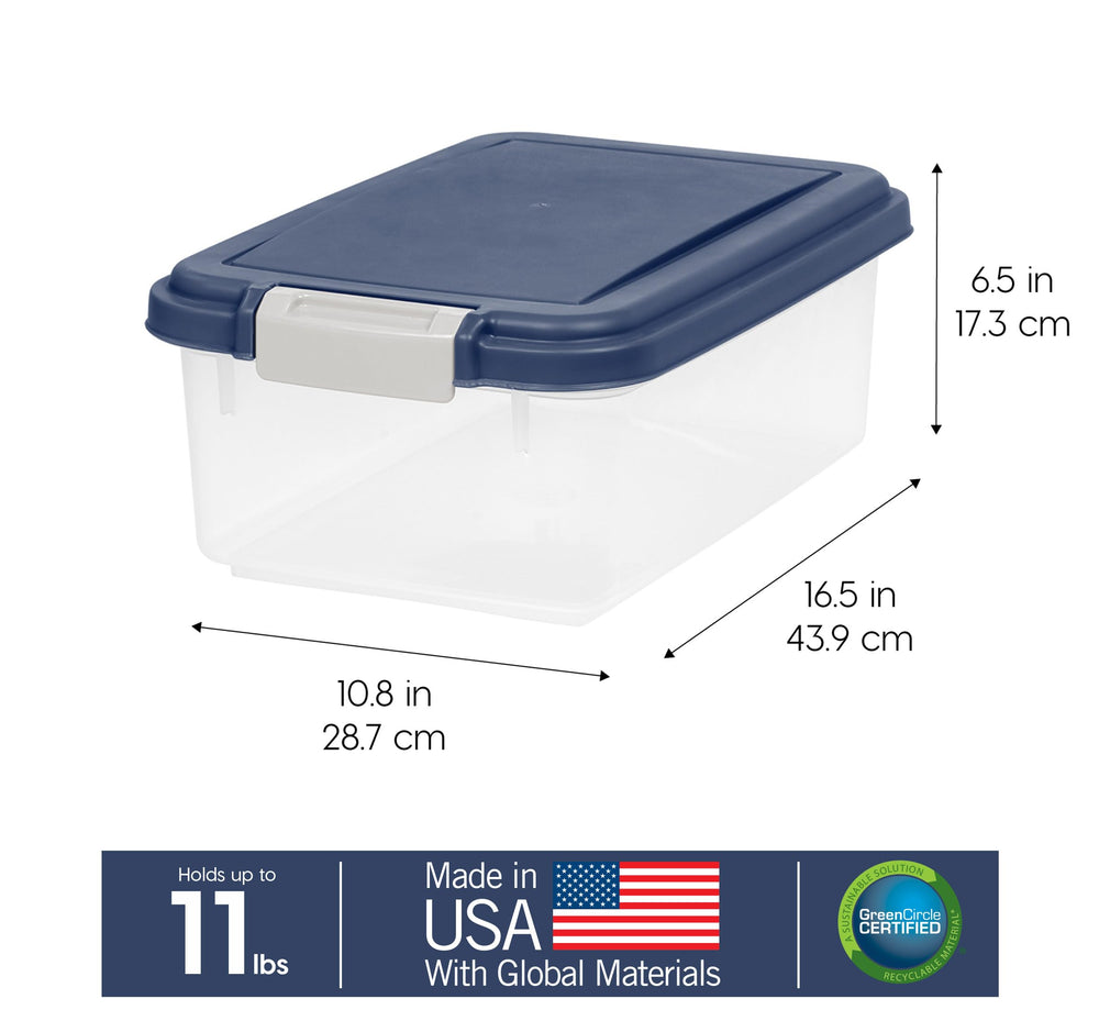 IRIS USA Dog Food Storage Container snap-lock latches and lid closure shown close up.