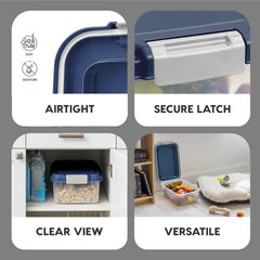 IRIS USA Dog Food Storage Container translucent body showing the visible fill level.
