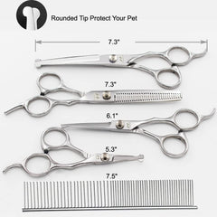 iSeaFly grooming scissors kit with its two straight shear styles shown together.