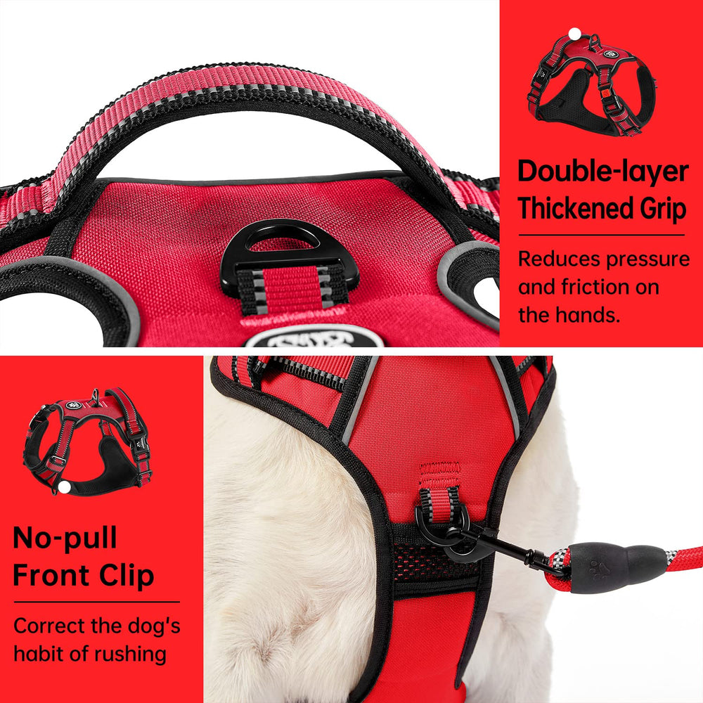 IVY&LANE No Pull Dog Harness reflective strips on the harness and leash.