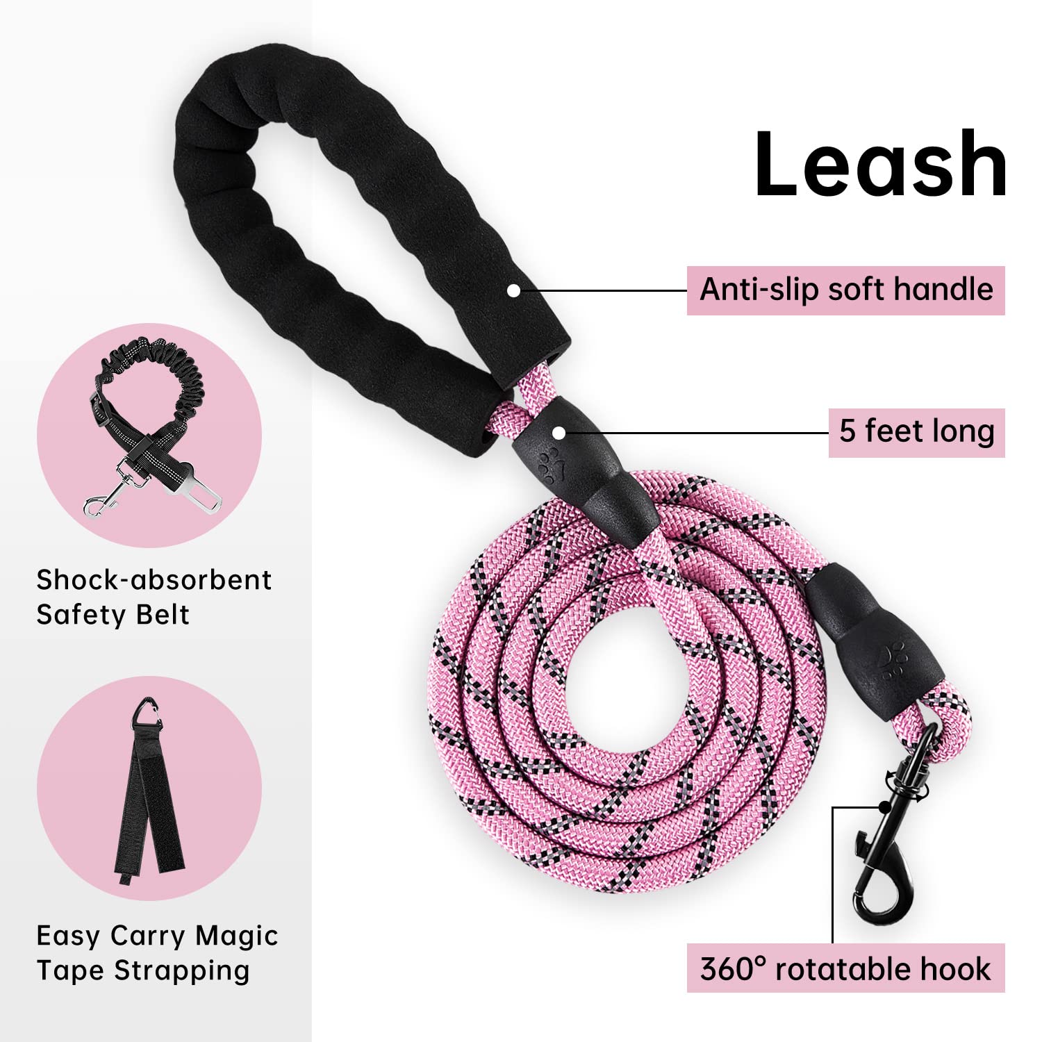 IVY&LANE dog harness with front and back leash attachment hooks.