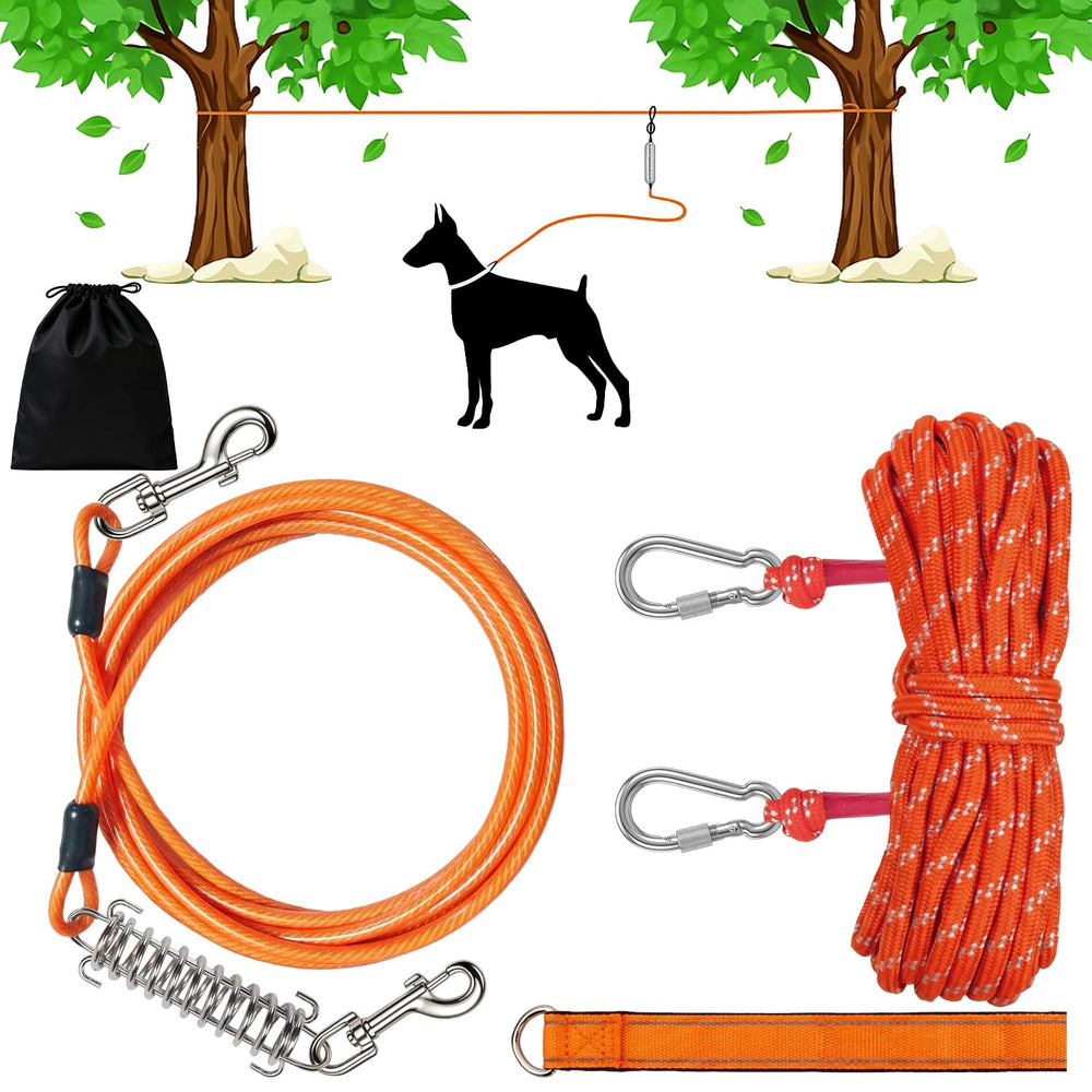 J-TECH DYNAMICS Dog Runner Trolley Cable kit with its included outdoor components.