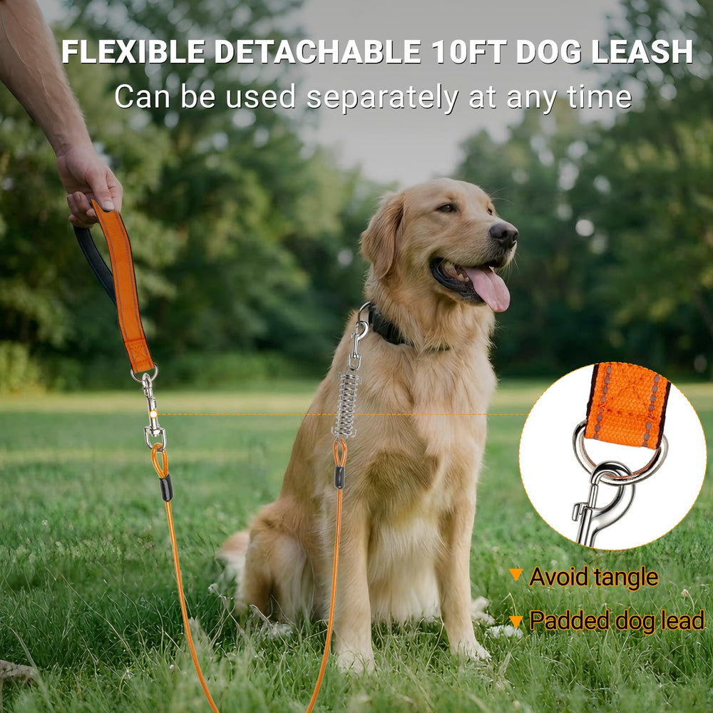 J-TECH DYNAMICS Dog Runner Trolley Cable tie-out leash and handle.
