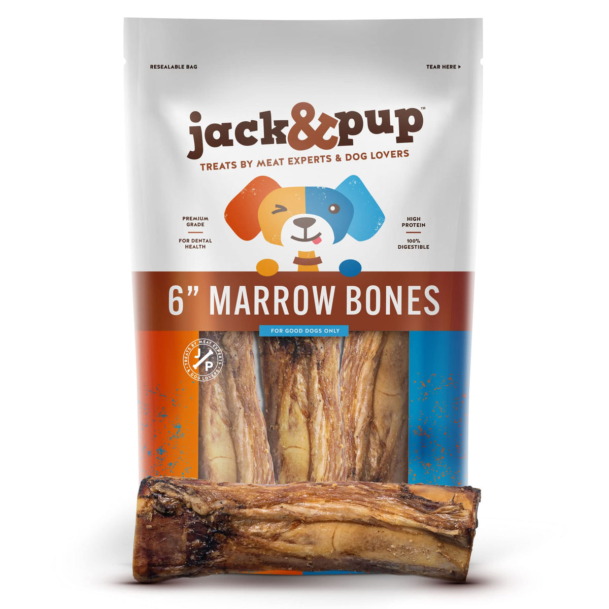 Jack&Pup Marrow Bones shown from the front.