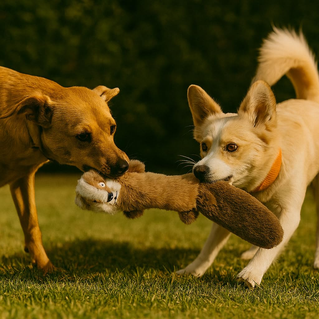 Jalousie stuffingless dog toy in the squirrel design.