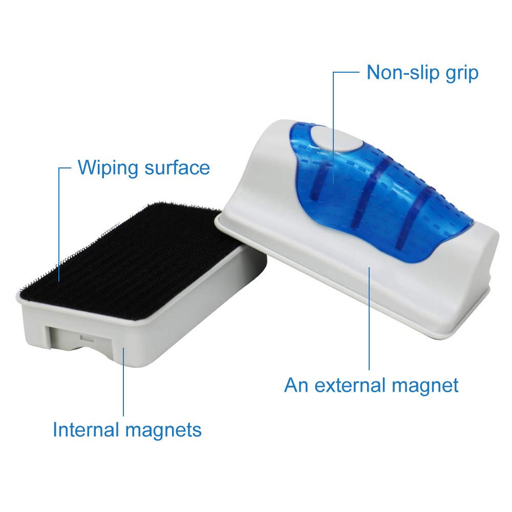 Jasonwell aquarium glass cleaner with a close view of its felt-lined cleaning pad.